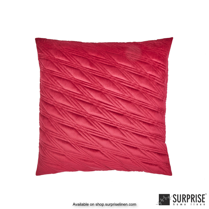 Surprise Home - Velvet Chic 40 x 40 cms Designer Cushion Cover (Red)