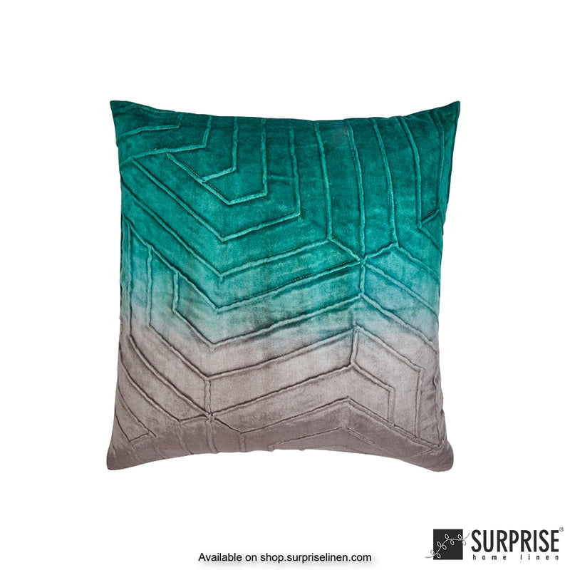 Surprise Home - Velvet Ombre 40 x 40 cms Designer Cushion Cover (Green)