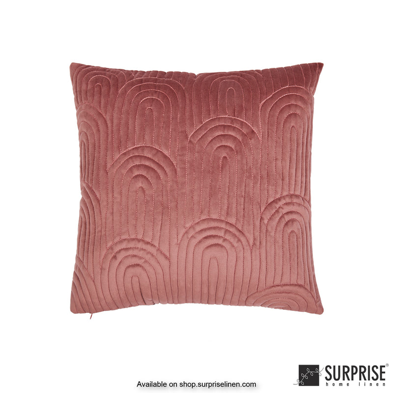 Surprise Home - Velvet Art Deco  60 x 60 cms Designer Cushion Cover (Peach)