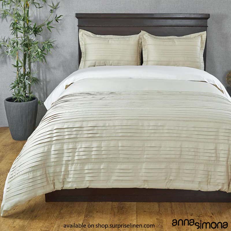 Anna Simona - Virtue 4 Pcs Fine Cotton Satin Duvet Ensemble (Off White)