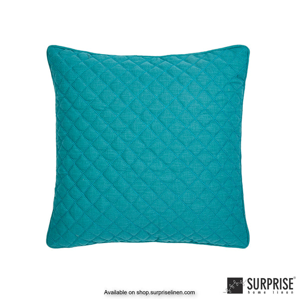 Surprise Home - Rhombus Grid 40 x 40 cms Designer Cushion Cover (Blue)