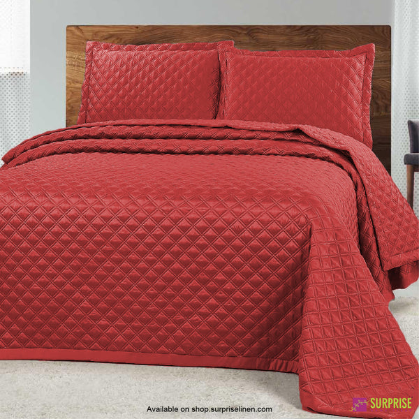 Surprise Home - Luxe 3 Pcs Quilted Bed Cover Set (Flame Red)