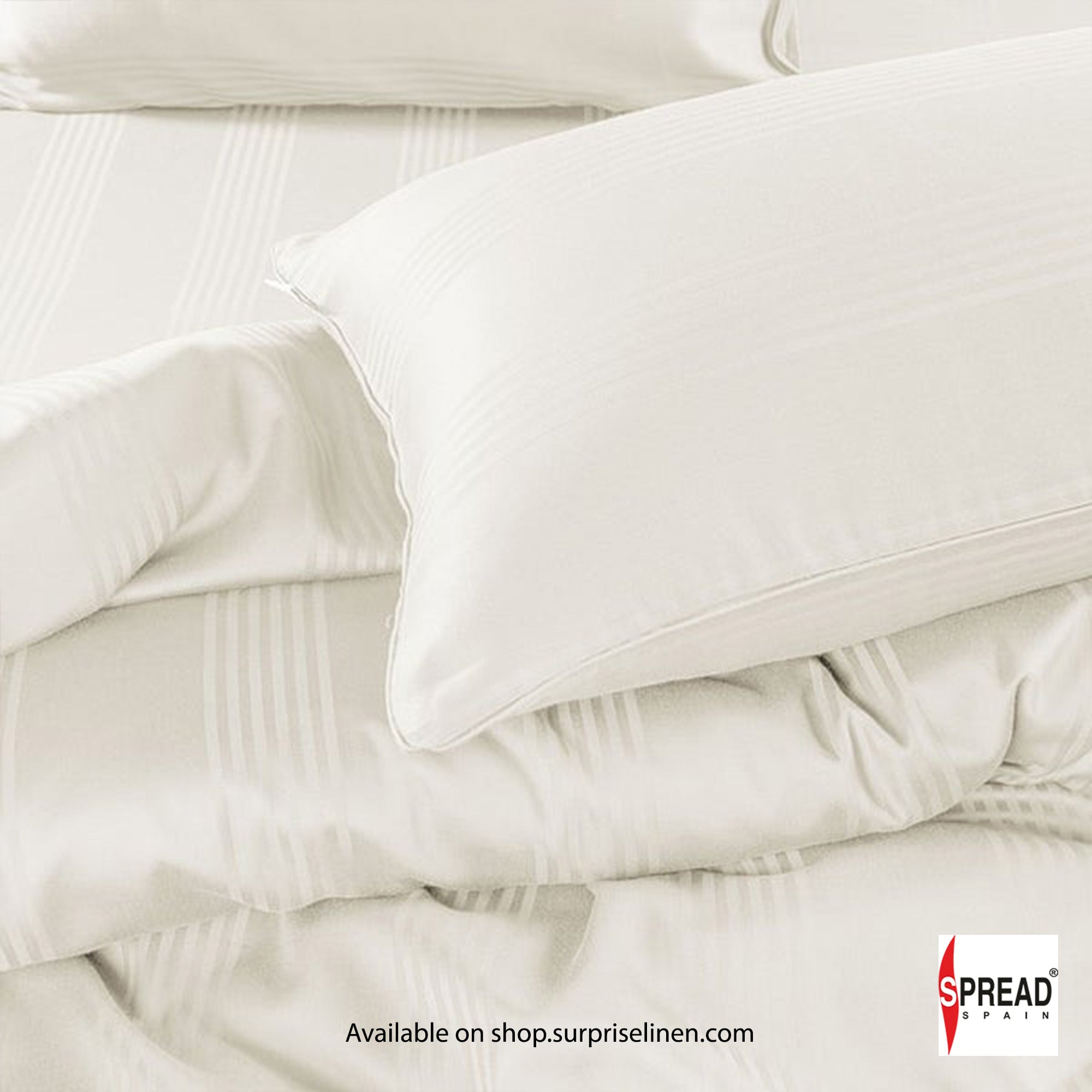 Spread Spain - 450Thread Count Premium Cotton Barcode Bedsheet Set (Cream)