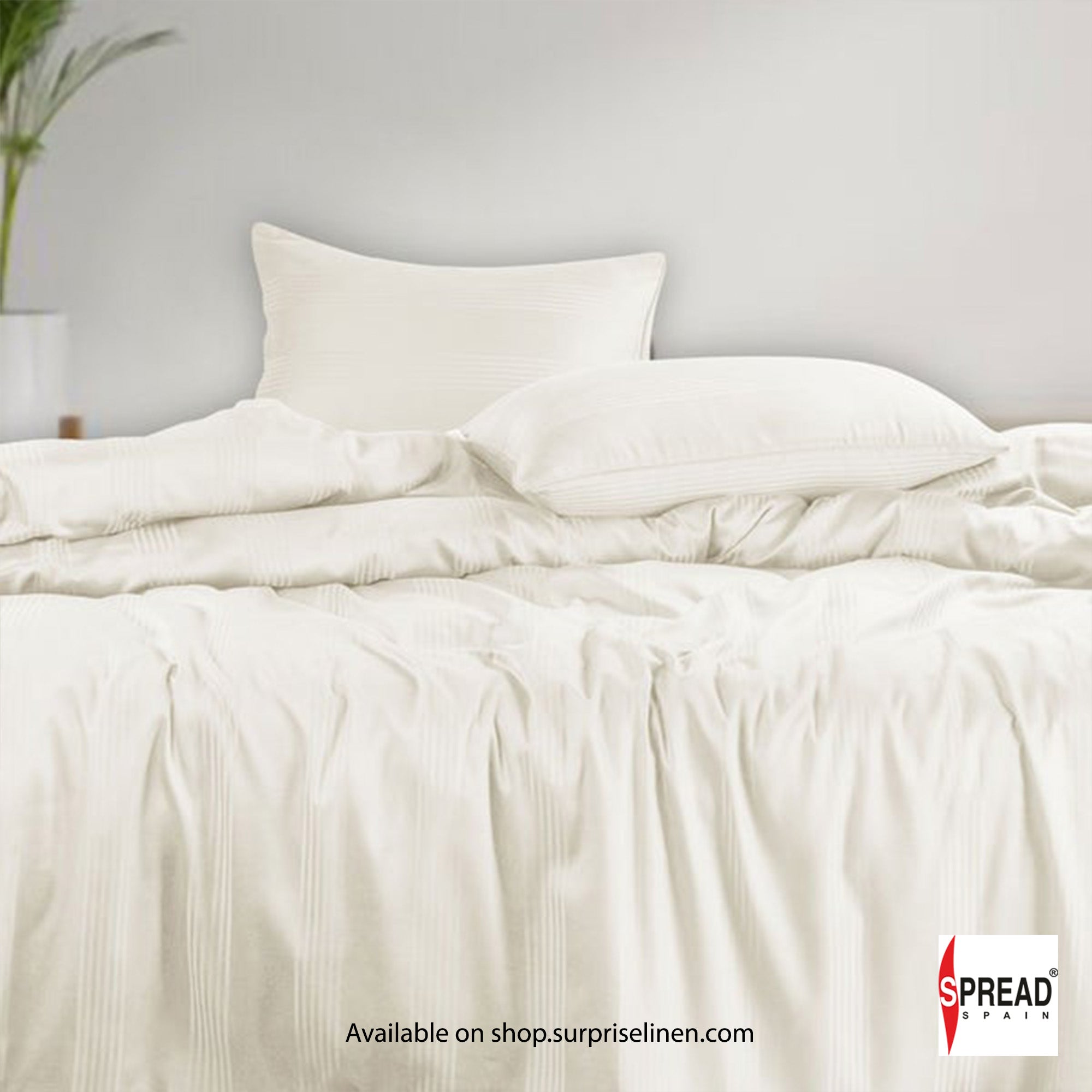 Spread Spain - 450Thread Count Premium Cotton Barcode Bedsheet Set (Cream)