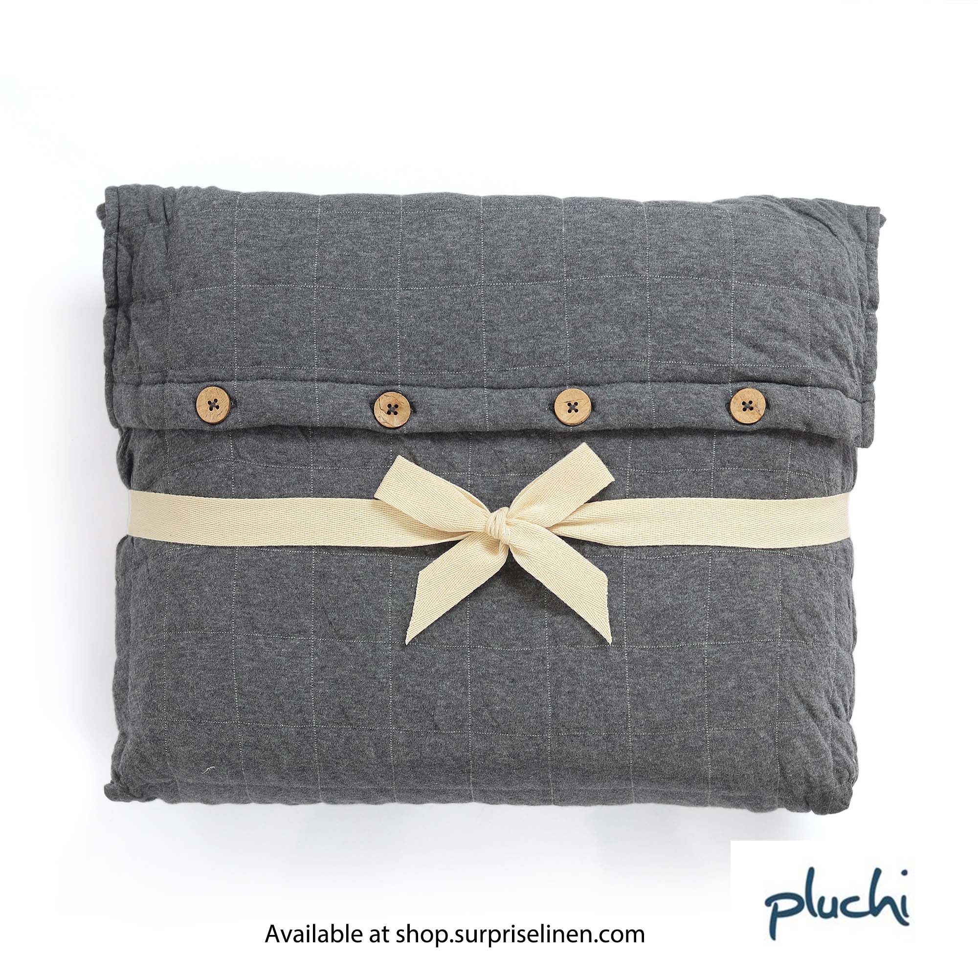 Pluchi - Antique Linked 100% Premium Cotton Knitted Bed Cover (Green & Oak)