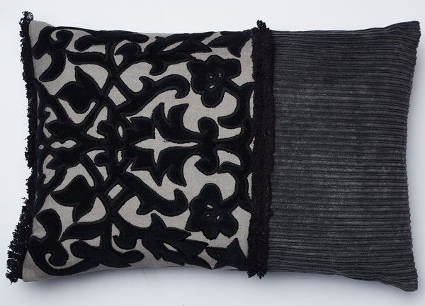 Surprise Home - Textured Damask 30 x 45 cms Cushion Covers (Charcoal)