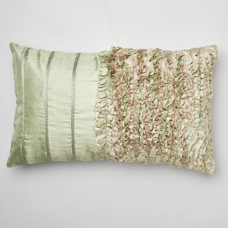 Surprise Home - Ruffles 30 x 50 cms Cushion Covers (Green)