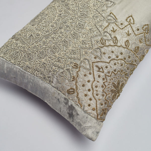 Surprise Home - Beaded Mandalas Cushion Covers (Grey)