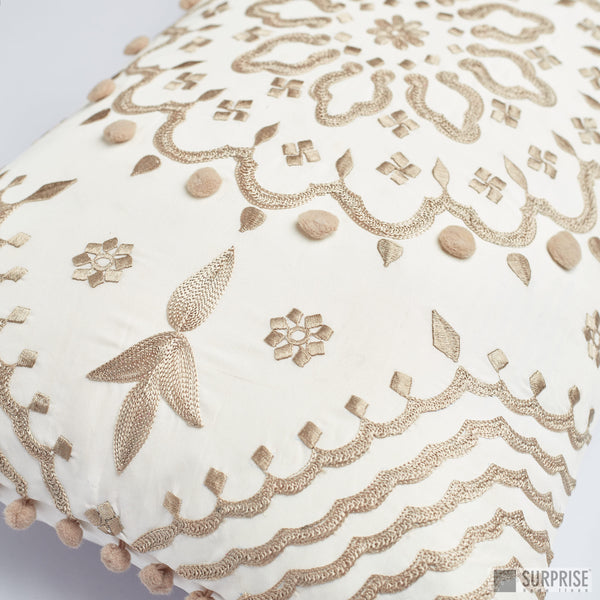 Surprise Home - Mandala 35 x 55 cms Cushion Covers (Cream)