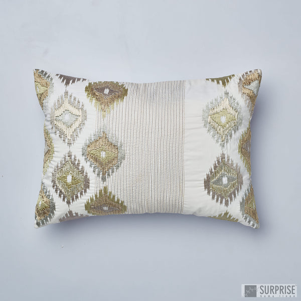 Surprise Home - Silk Ikat Cushion Covers (Soft Green)
