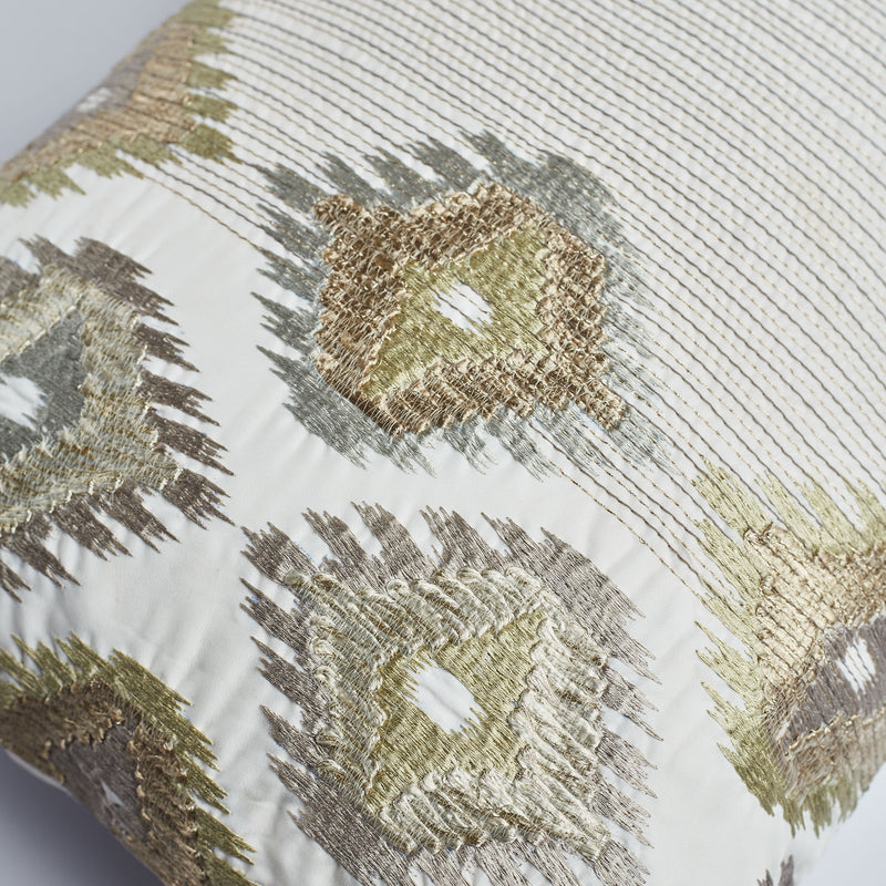 Surprise Home - Silk Ikat Cushion Covers (Soft Green)
