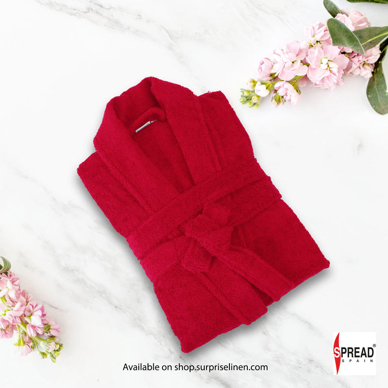 Spread Spain - One Size Bathrobe with Customizable Initials (Red)
