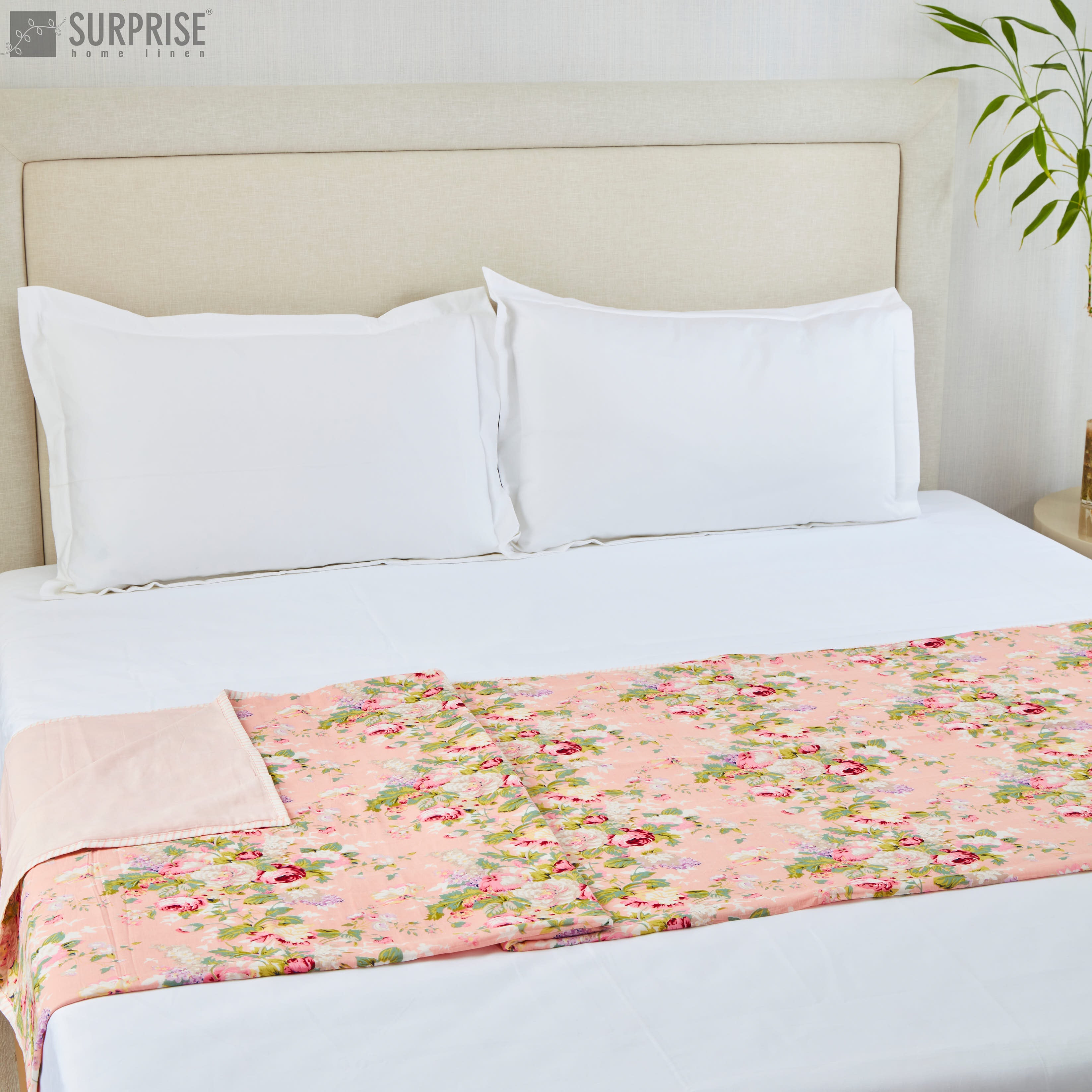 Surprise Home - Floral Dohar (Peach)