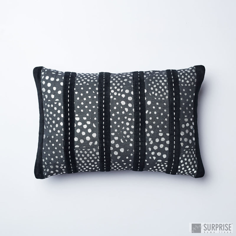 Surprise Home - Velvet Foil Stripes Cushion Covers (Charcoal)