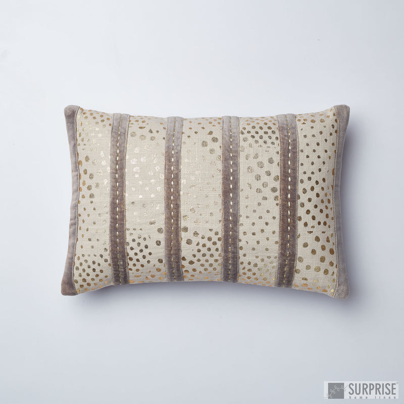 Surprise Home - Velvet Foil Stripes Cushion Covers (Grey)