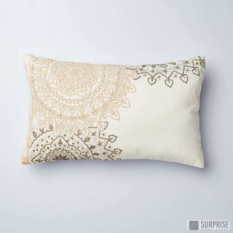 Surprise Home - Beaded Mandalas Cushion Covers (Cream)
