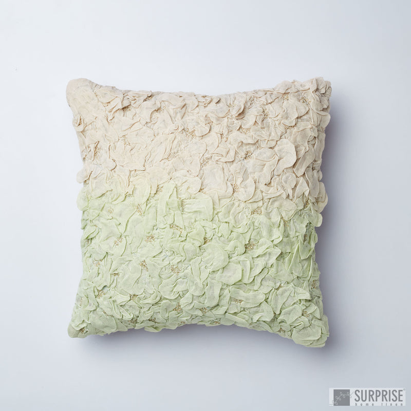 Surprise Home - Ruffles Cushion Covers (Beige/Green)