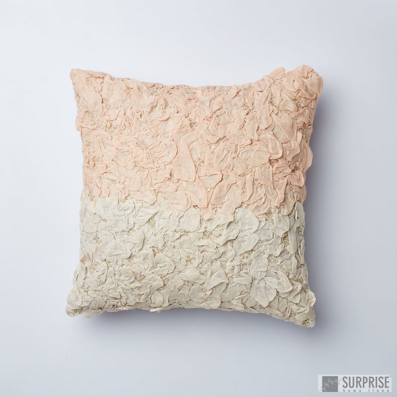 Surprise Home - Ruffles Cushion Covers (Beige/Pink)