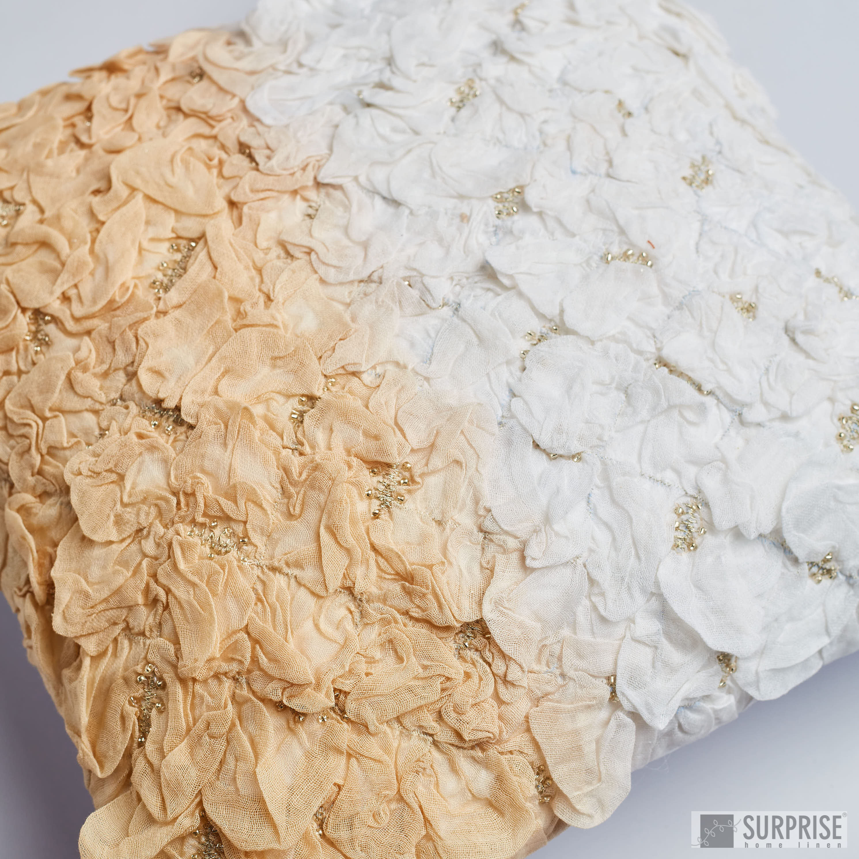 Surprise Home - Ruffles Cushion Covers (White/Cream)