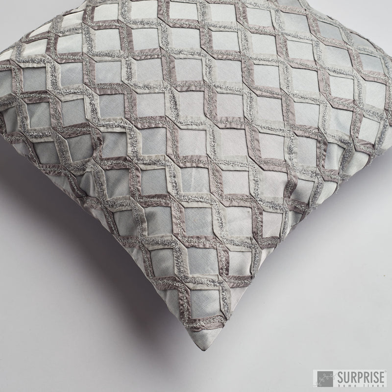 Surprise Home - Aari Grid Cushion Covers (Grey)