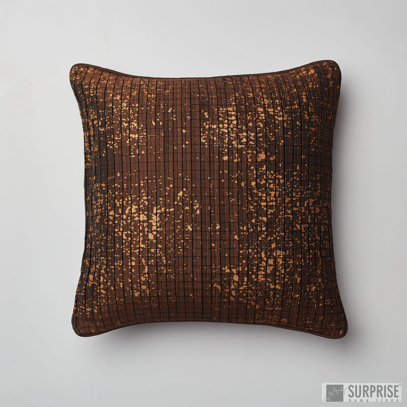Surprise Home - Silk Checks Cushion Covers (Brown)