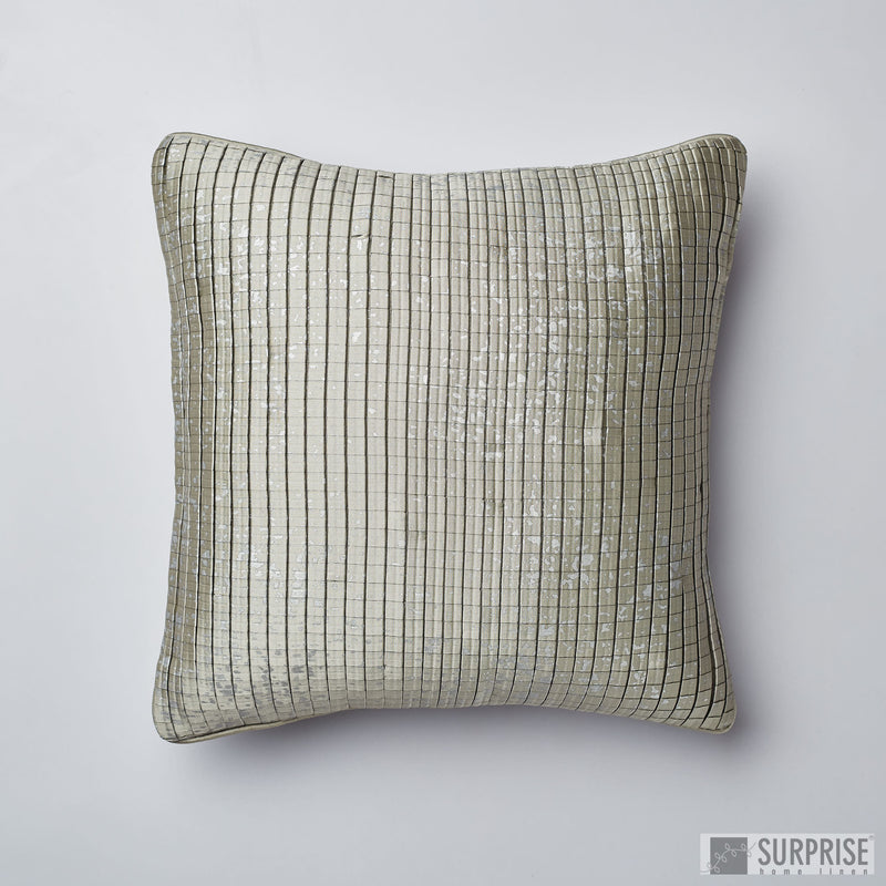 Surprise Home - Silk Checks Cushion Covers (Grey)