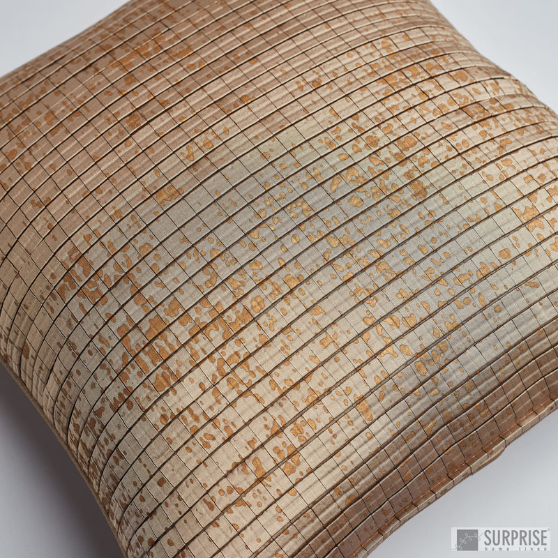 Surprise Home - Silk Checks Cushion Covers (Copper)