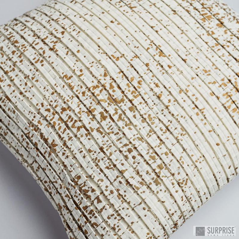 Surprise Home - Silk Checks Cushion Covers (Ivory)