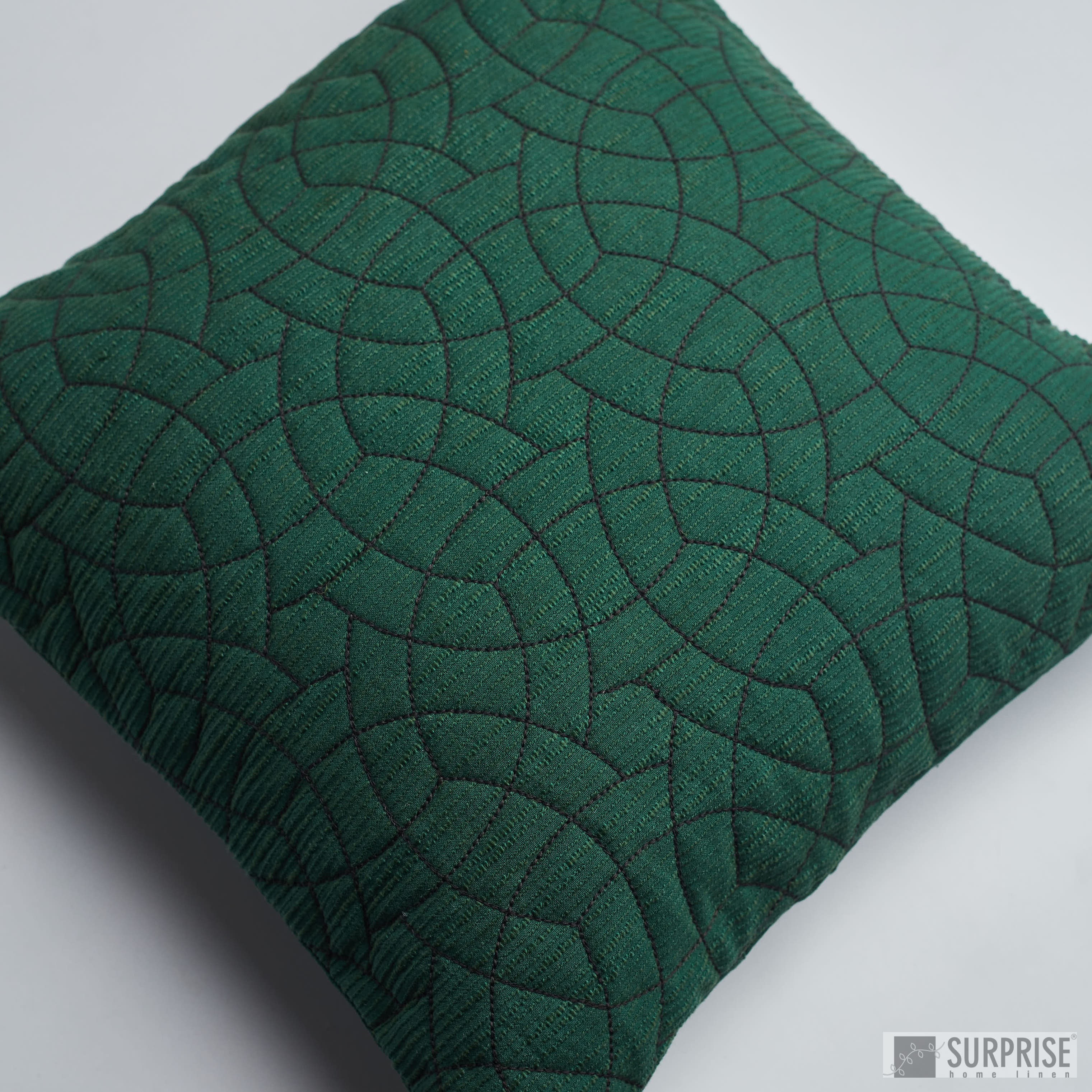 Surprise Home - Circle Trellis 40x40 Cushion Covers (Dark Green)