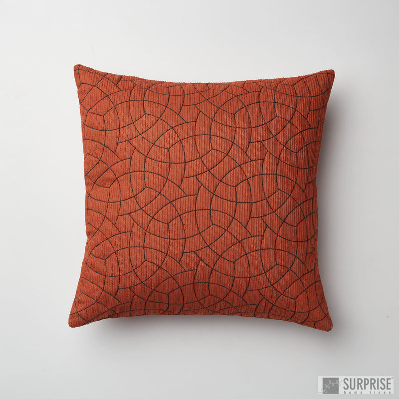 Surprise Home - Circle Trellis 30 x 30 cms Cushion Covers (Rust)