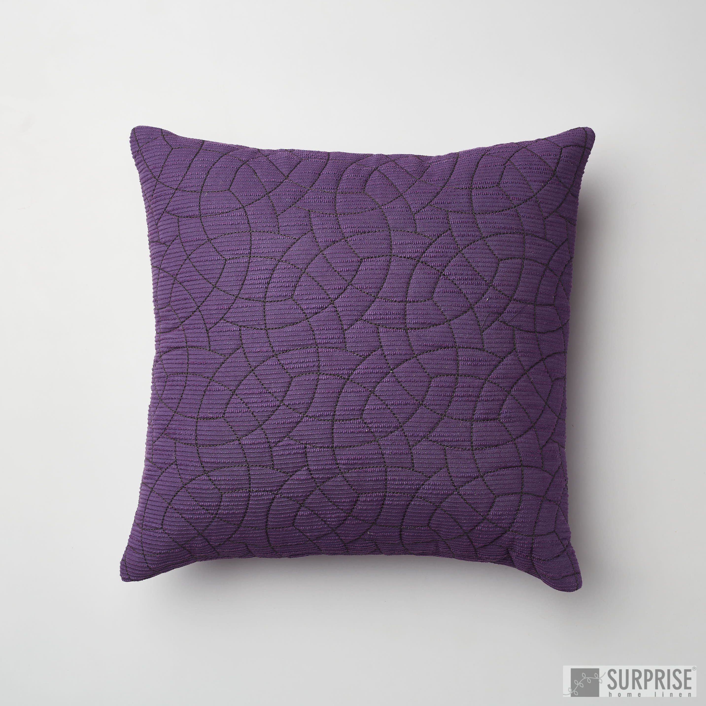 Surprise Home - Circle Trellis 30 x 30 cms Cushion Covers (Purple)