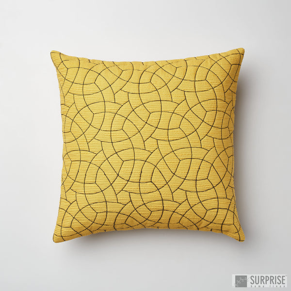 Surprise Home - Circle Trellis 30 x 30 cms Cushion Covers (Yellow)