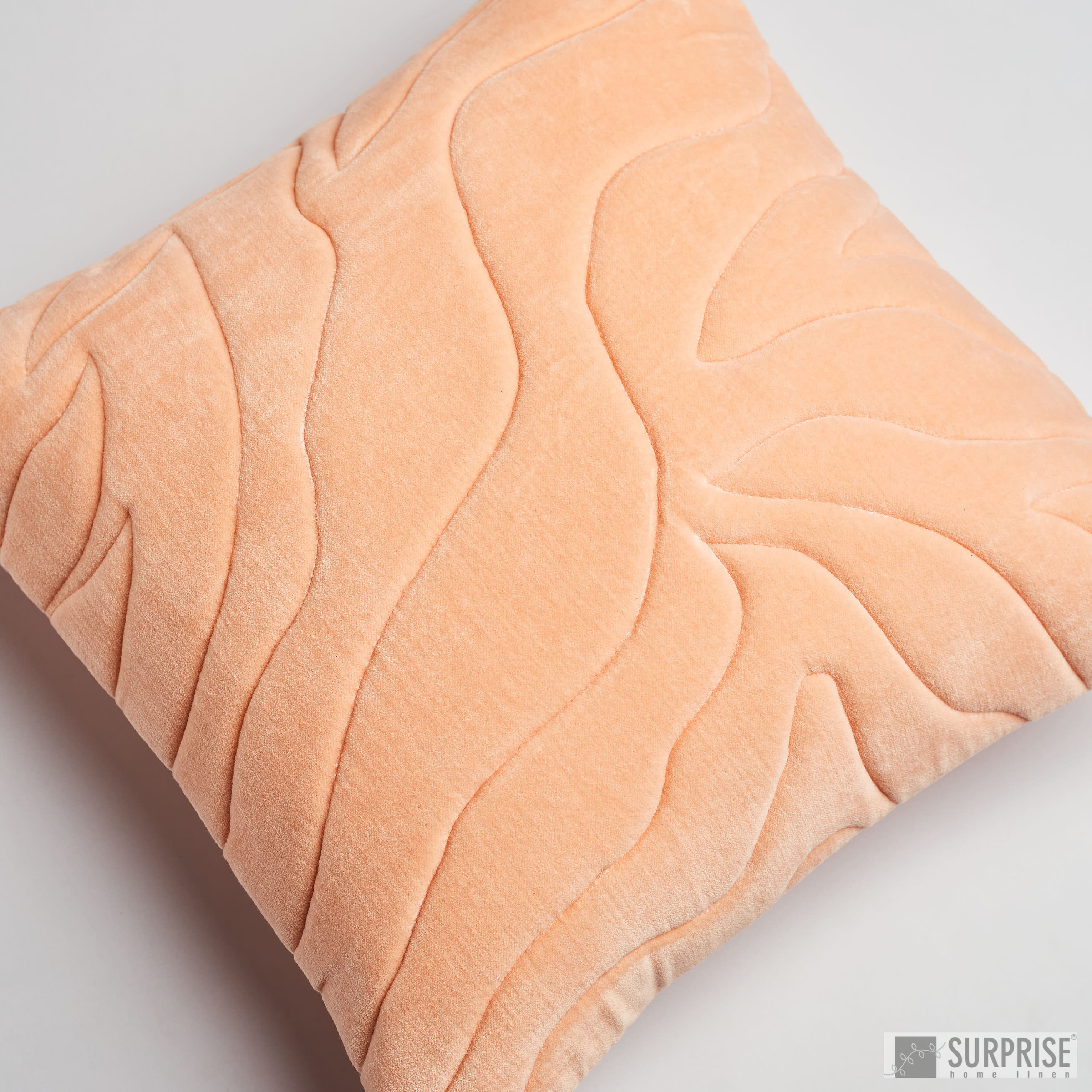 Surprise Home - Quilted Waves Cushion Covers (Peach)