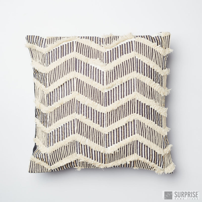 Surprise Home - Sequined Chevron Cushion Covers (Charcoal)