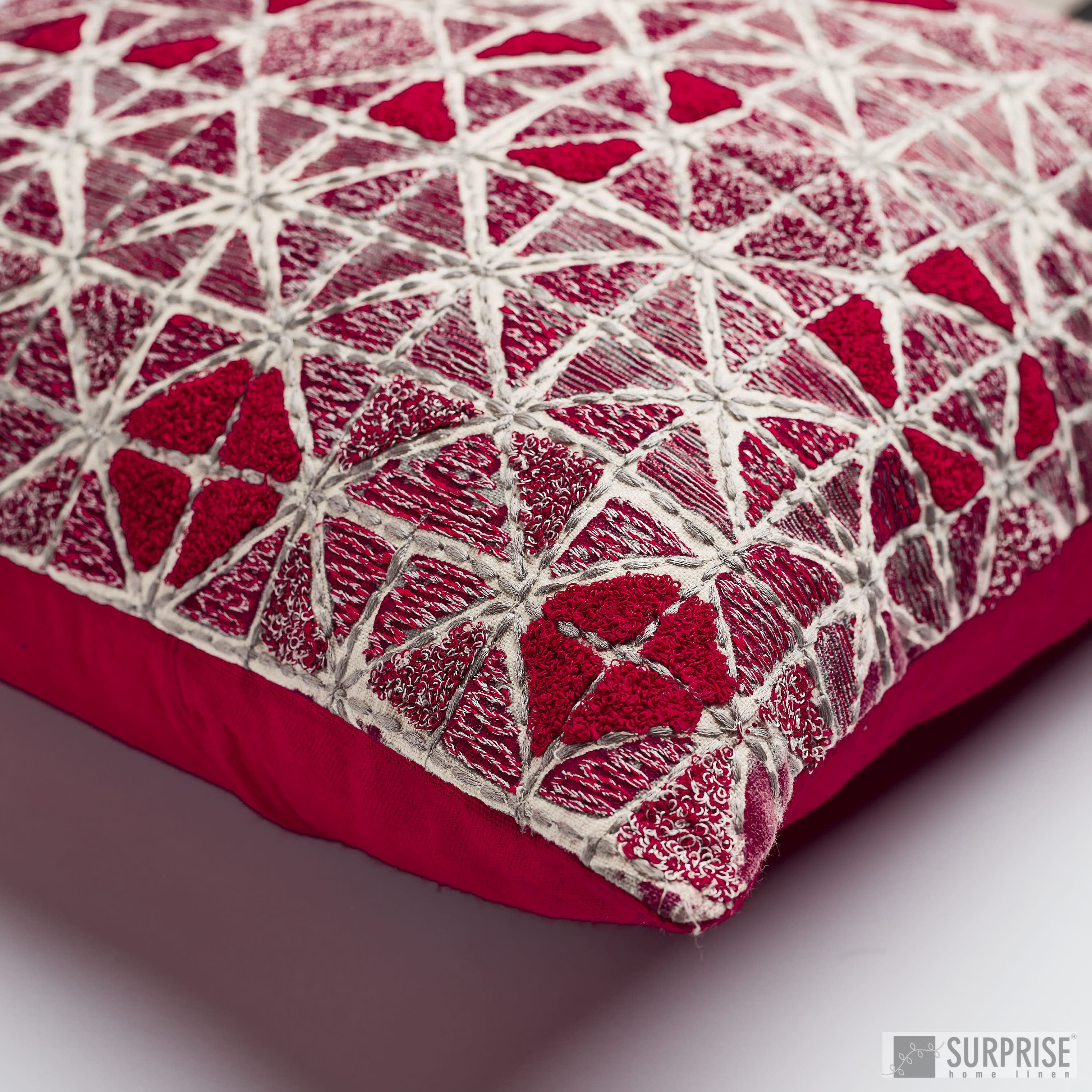 Surprise Home - Gypsy Squares Cushion Covers (Red)