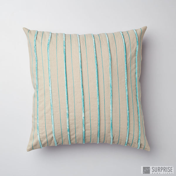 Surprise Home - Velvet Stripes Cushion Covers (Blue)