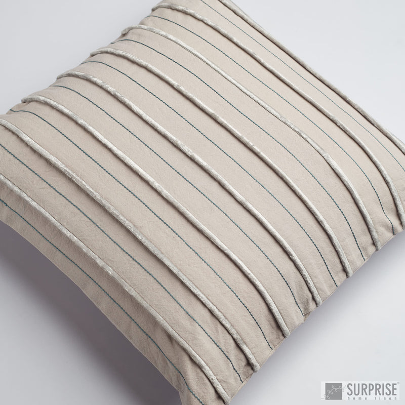 Surprise Home - Velvet Stripes Cushion Covers (Silver)
