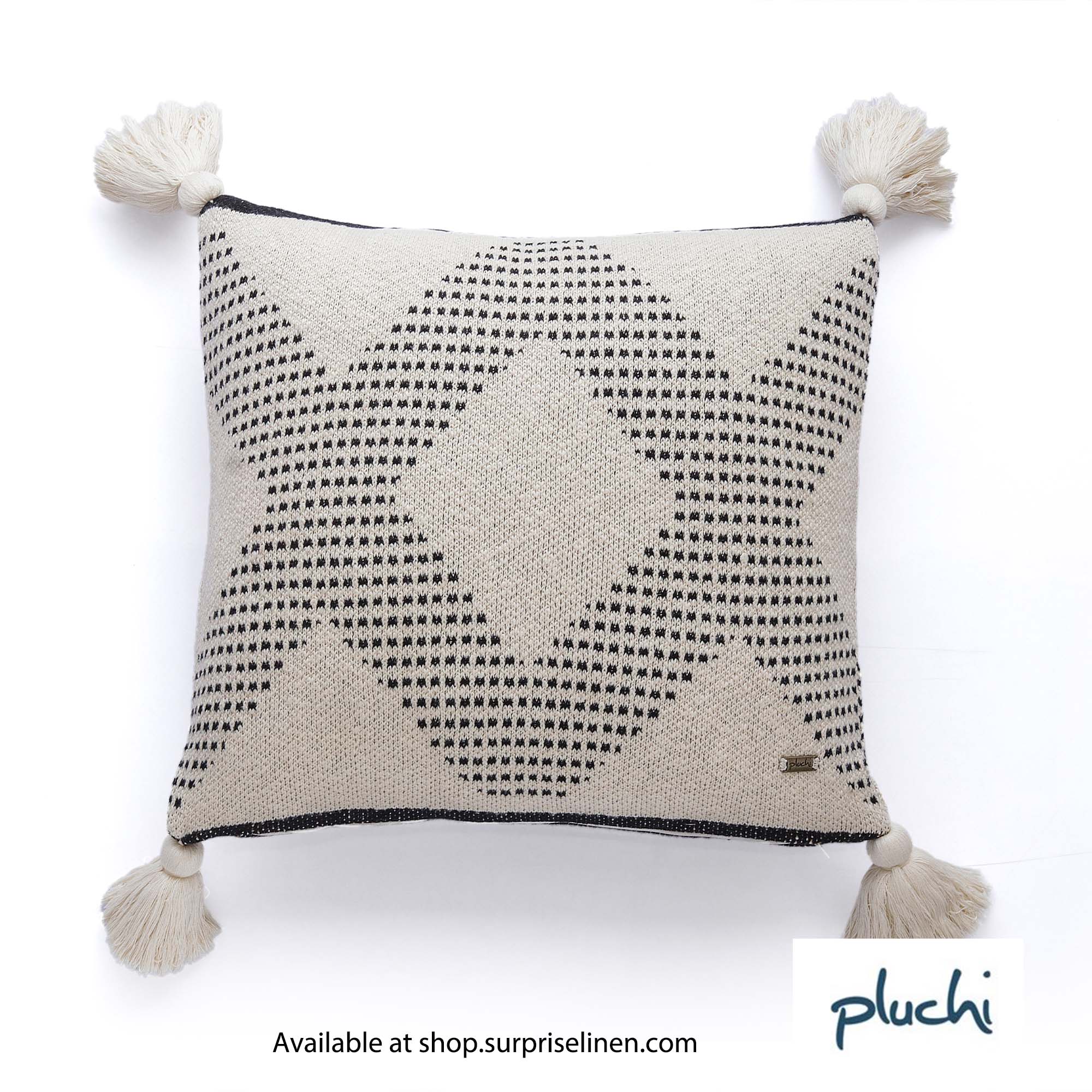 Pluchi - Diamond Check Cushion Cover (Beige)