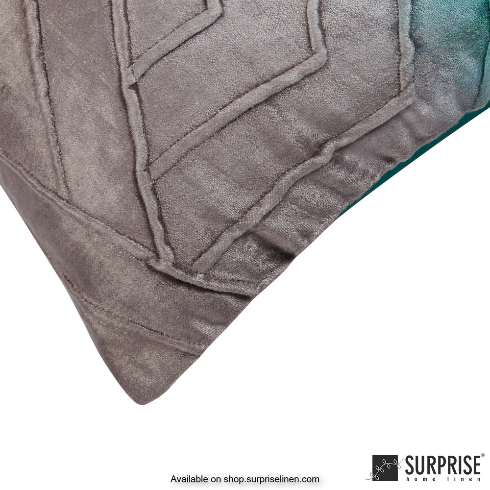 Surprise Home - Velvet Ombre 40 x 40 cms Designer Cushion Cover (Green)