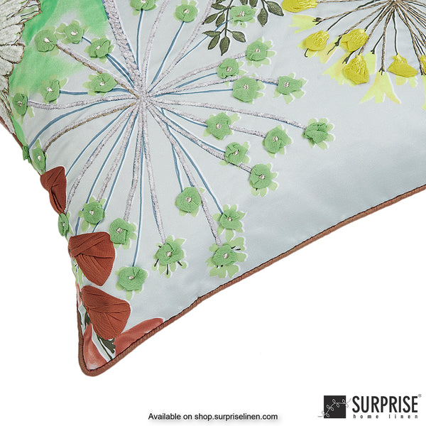 Surprise Home - Dandellion 40 x 40 cms Designer Cushion Cover (Green)