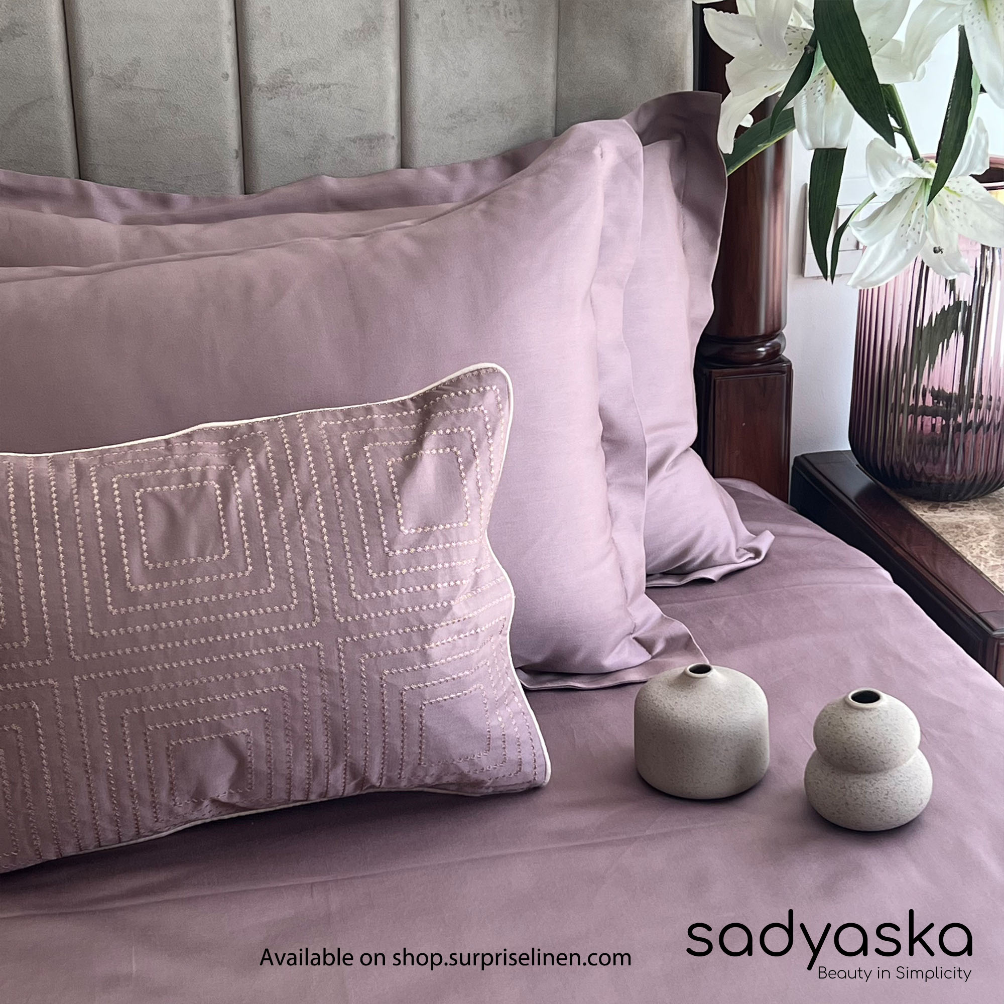 Sadyaska - Treasure Collection Cubicle Bedsheet Set (Old Rose)