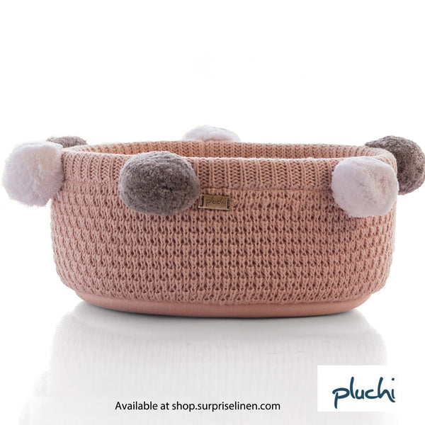 Pluchi - Gracious Cotton Knitted Basket With Handle (Pink)