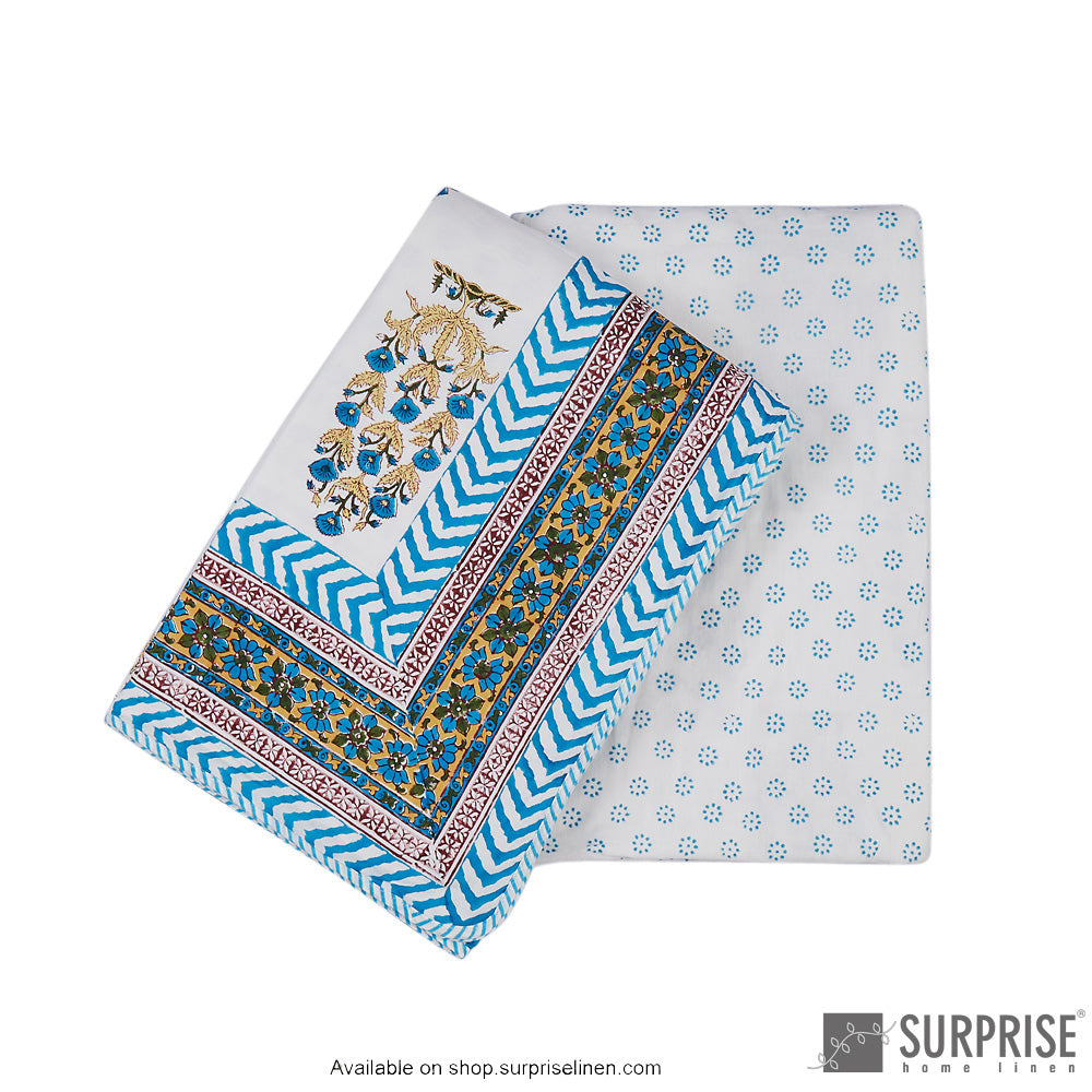 Surprise Home - Mughal Print Dohar (Sky Blue)