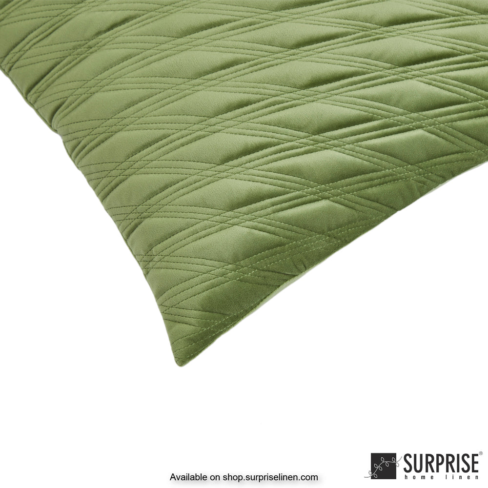 Surprise Home - Velvet Chic 40 x 40 cms Designer Cushion Cover (Green)