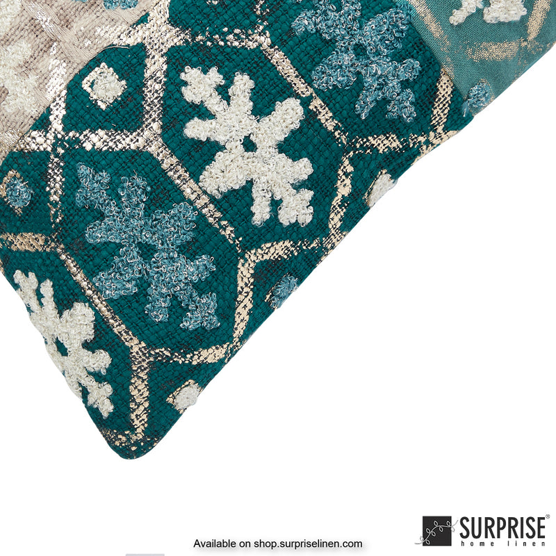 Surprise Home - Moroccan Tapis 40 x 40 cms Designer Cushion Cover (Green)