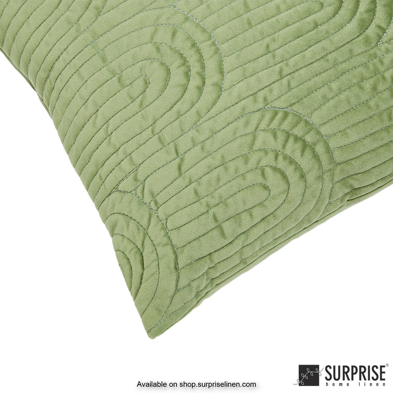 Surprise Home - Velvet Art Deco  60 x 60 cms Designer Cushion Cover (Green)