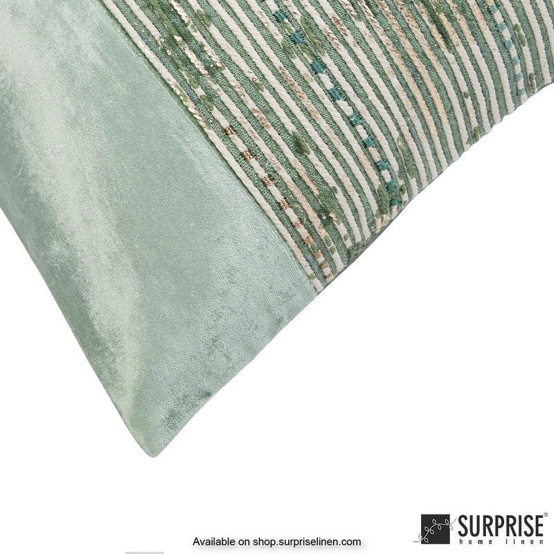 Surprise Home - Dori Textures 40 x 40 cms Designer Cushion Cover (Green)