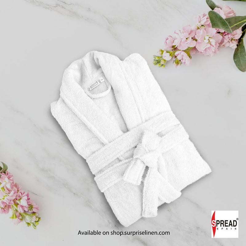 Spread Spain - One Size Bathrobe with Customizable Initials (White)