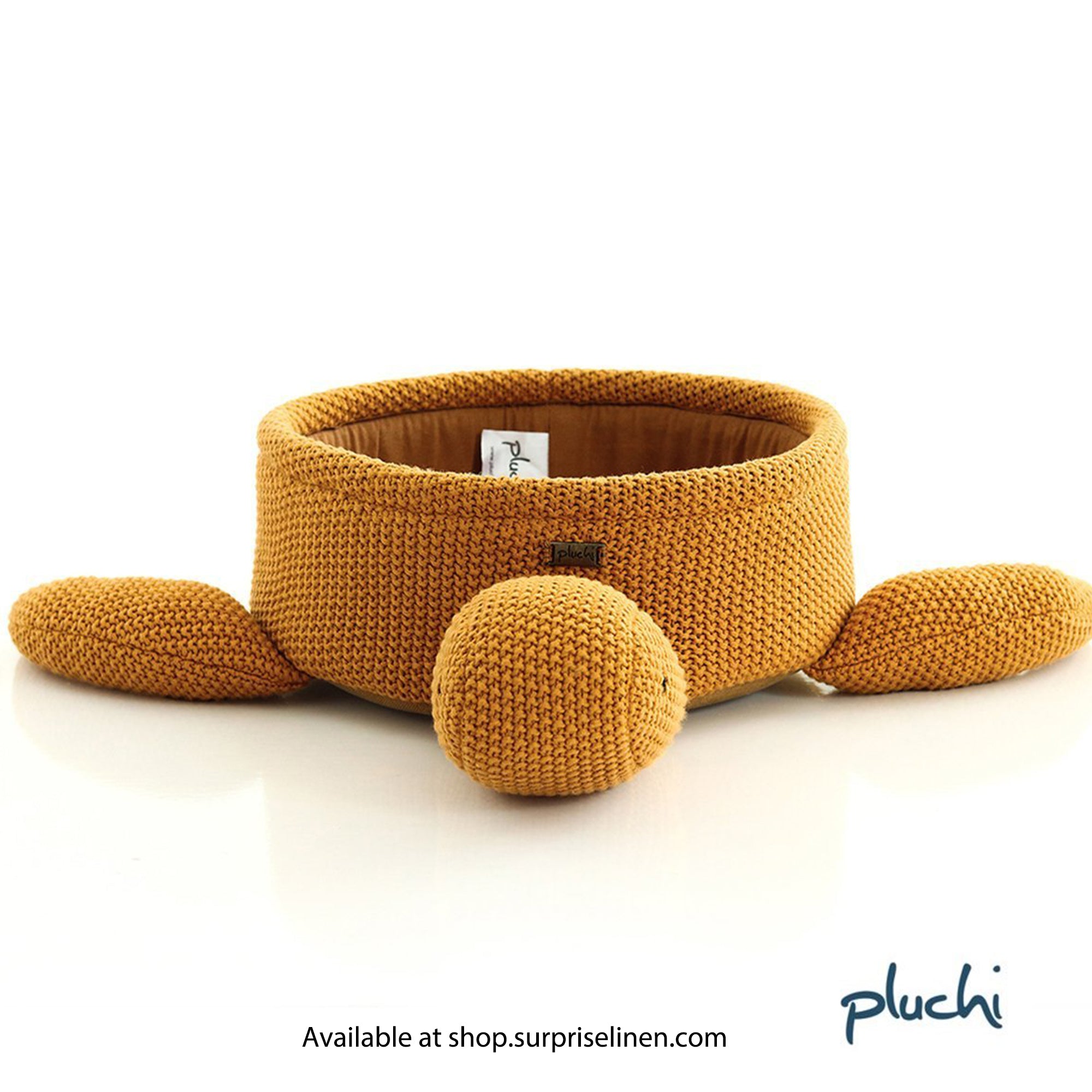 Pluchi - Turtle Cotton Knitted Home Baskets In (Mustard)