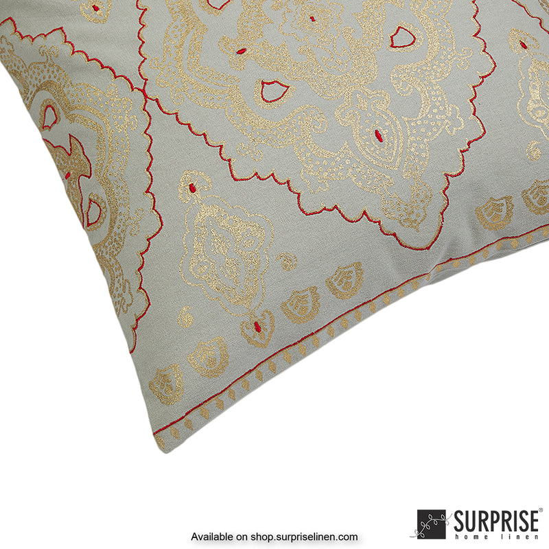 Surprise Home - Foil Mandala 45 x 45 cms Designer Cushion Cover (Red)